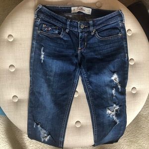 0 Hollister Distressed Ripped Jeans
